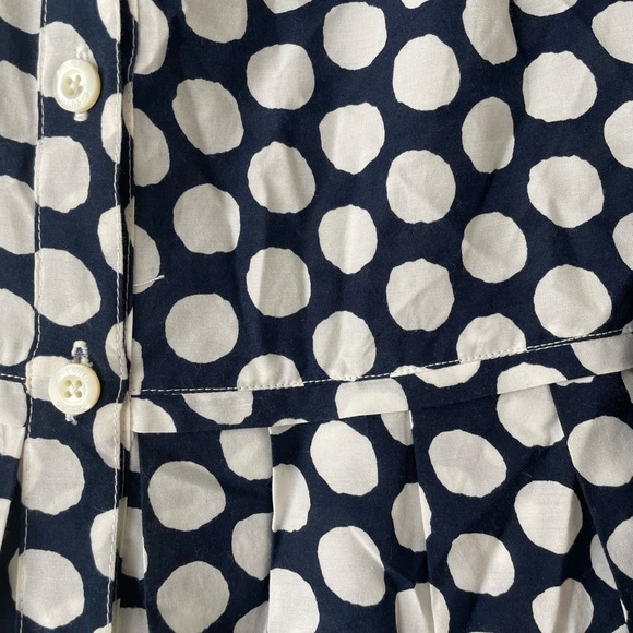 Samantha Sung Blu/wht polkadot 50/50 silk/cotton 3/4sleeve button up, pockets! - Picture 4 of 6